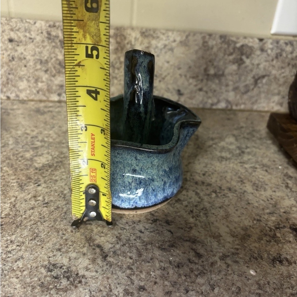 Artistic Blue Ceramic Centerpiece signed - Picture 5 of 6